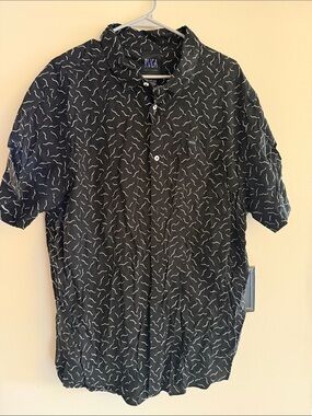 RVCA Black Short-Sleeve Button-Down Men’s XXL